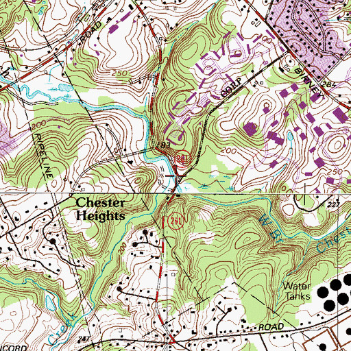 Topographic Map of Green Creek, PA