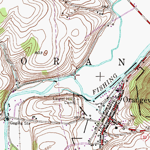 Topographic Map of Green Creek, PA