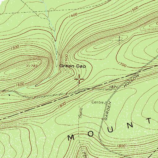 Topographic Map of Green Gap Trail, PA