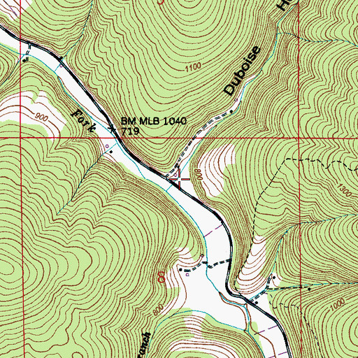 Topographic Map of Duboise Hollow, AL