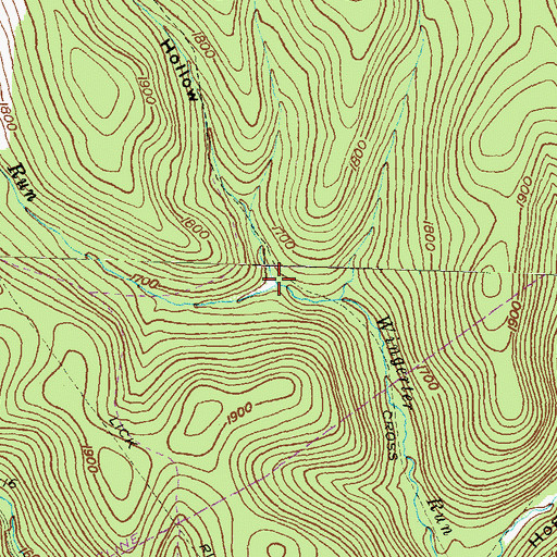 Topographic Map of Green Hollow, PA