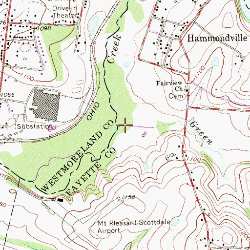 Topographic Map of Green Lick Run, PA