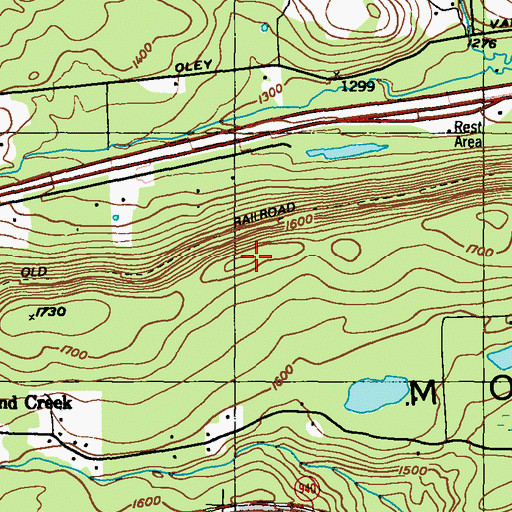 Topographic Map of Green Mountain, PA