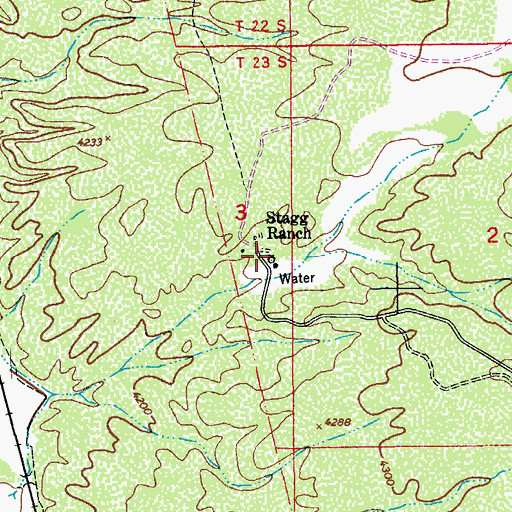 Topographic Map of Stagg Ranch, AZ