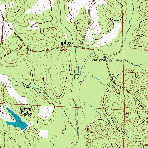 Topographic Map of Duck Branch, AL