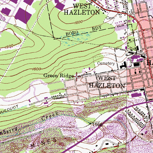 Topographic Map of Green Ridge, PA