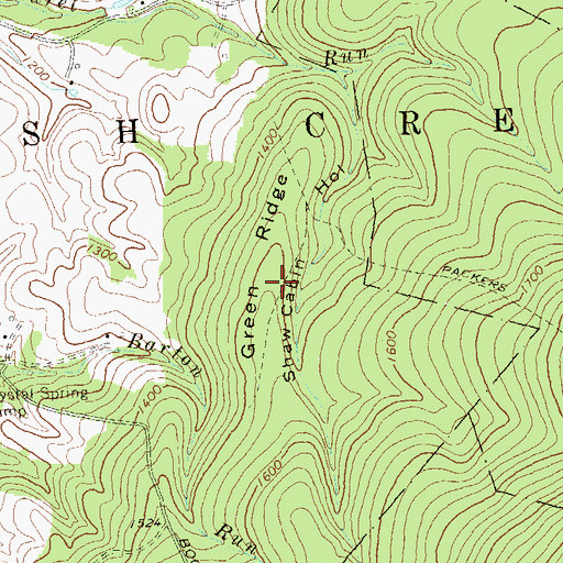 Topographic Map of Green Ridge, PA