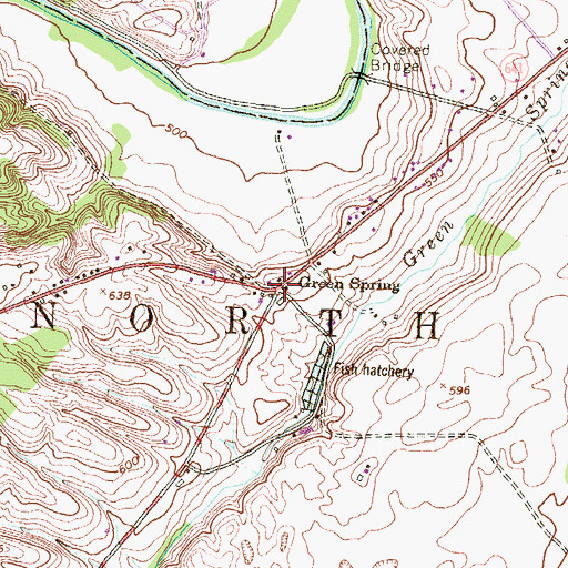 Topographic Map of Green Spring, PA