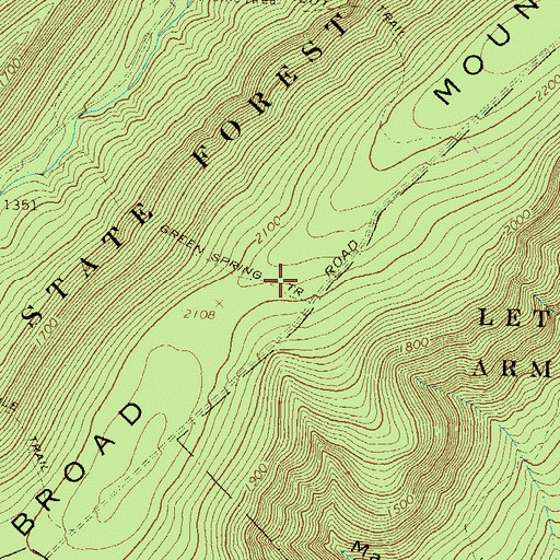 Topographic Map of Green Spring Trail, PA