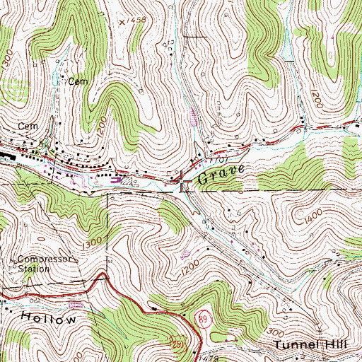 Topographic Map of Green Valley, WV