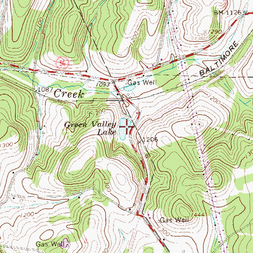 Topographic Map of Green Valley Lake, PA