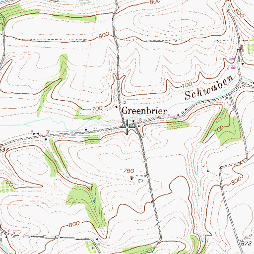 Topographic Map of Greenbrier, PA