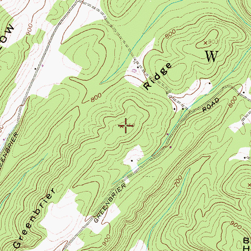 Topographic Map of Greenbrier Ridge, PA