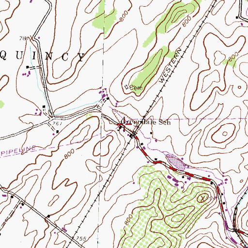 Topographic Map of Greendale School, PA