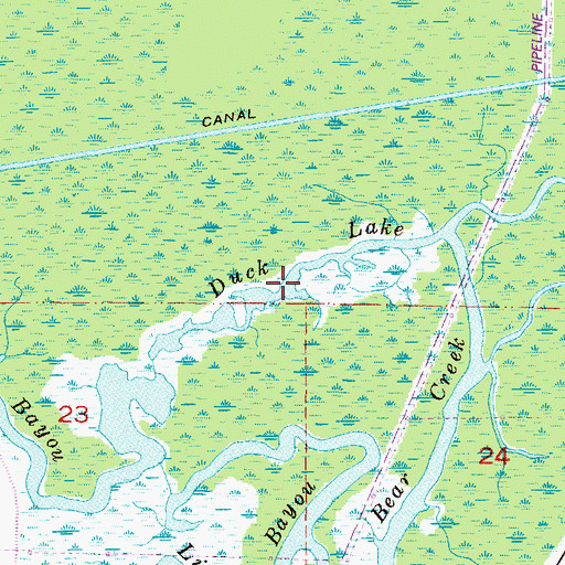 Topographic Map of Duck Lake, AL