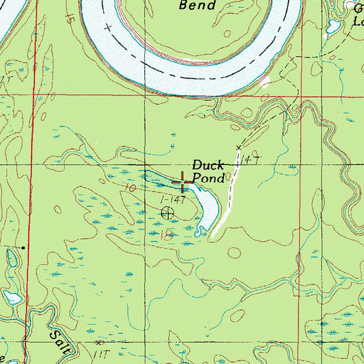 Topographic Map of Duck Pond, AL