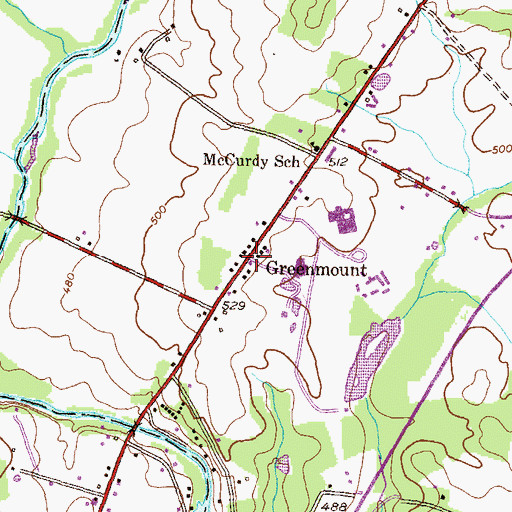 Topographic Map of Greenmount, PA