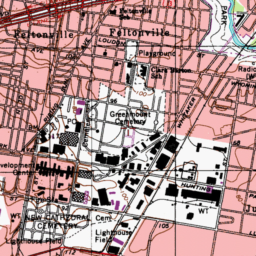 Topographic Map of Greenmount Cemetery, PA