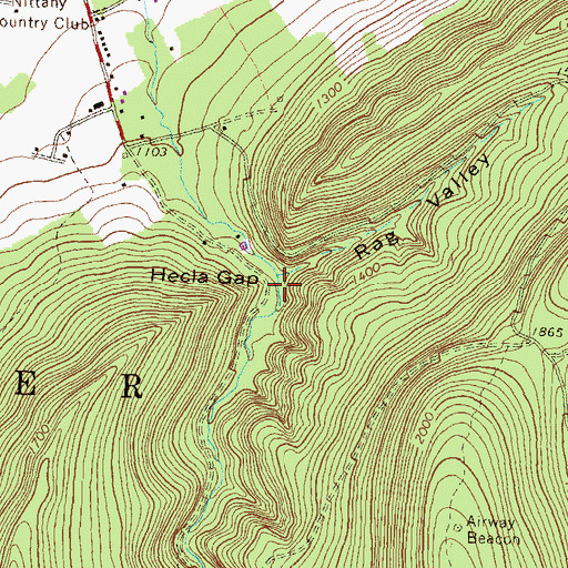Topographic Map of Greens Valley, PA