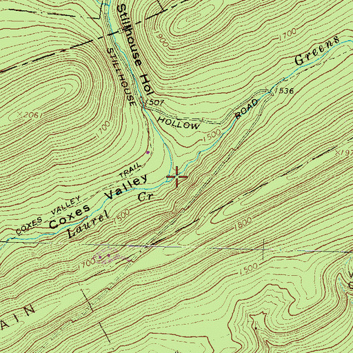 Topographic Map of Greens Valley Stream, PA