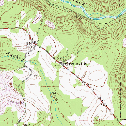 Topographic Map of Greenville, PA