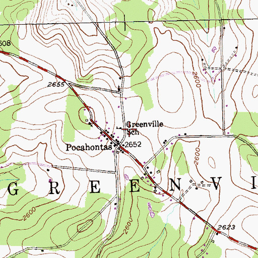 Topographic Map of Greenville School, PA