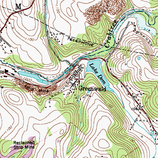 Topographic Map of Greenwald, PA