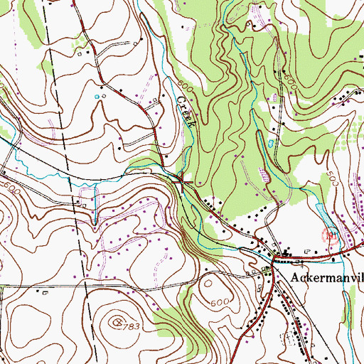 Topographic Map of Greenwalk Creek, PA