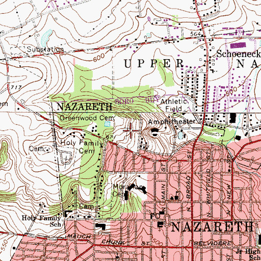 Topographic Map of Greenwood Cemetery, PA