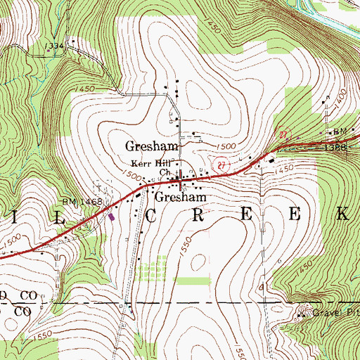 Topographic Map of Gresham, PA