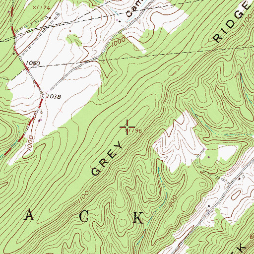 Topographic Map of Grey Ridge, PA