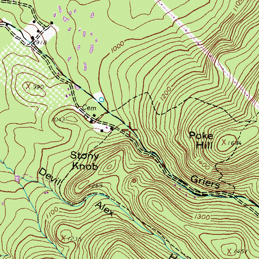 Topographic Map of Griers Hollow, PA