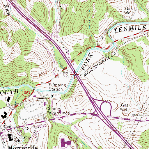 Topographic Map of Grimes Run, PA