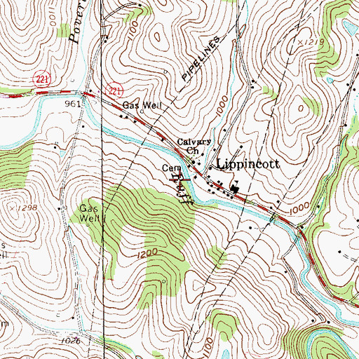 Topographic Map of Grimes Run, PA