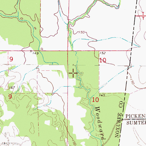 Topographic Map of Duck Pond Branch, AL