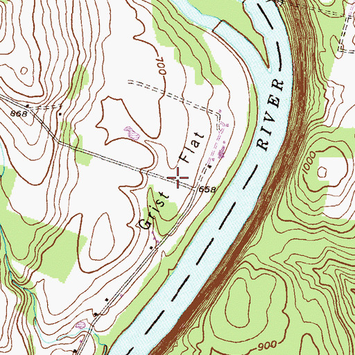 Topographic Map of Grist Flat, PA