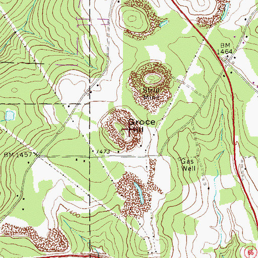 Topographic Map of Groce Hill, PA