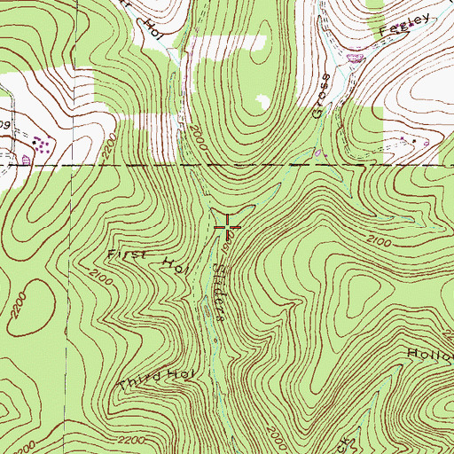 Topographic Map of Gross Hollow, PA