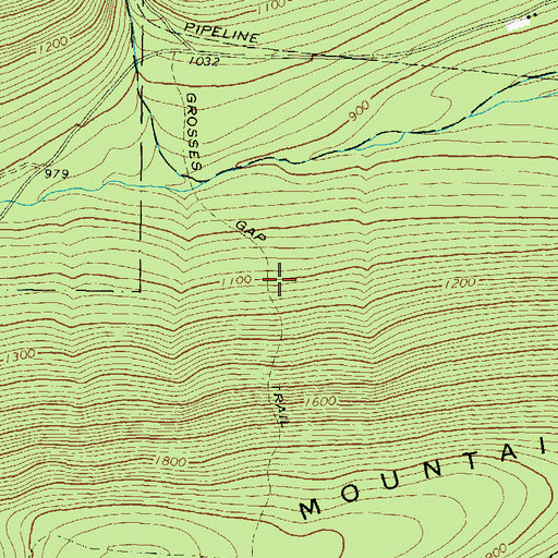 Topographic Map of Grosses Gap Trail, PA