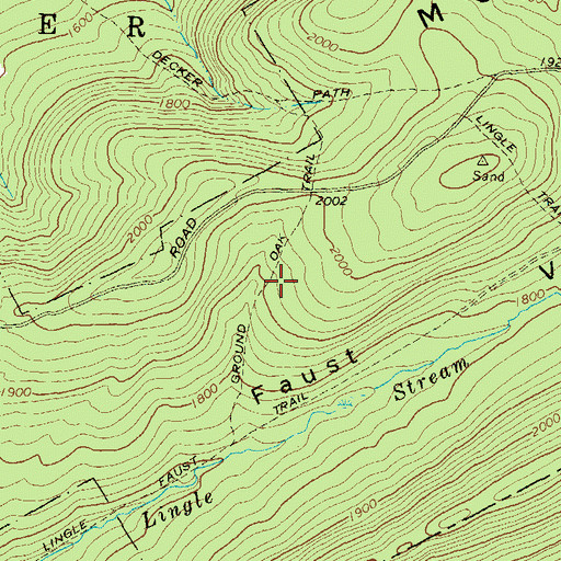 Topographic Map of Ground Oak Trail, PA