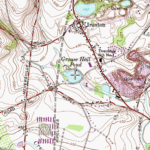 Topographic Map of Grouse Hall Pond, PA