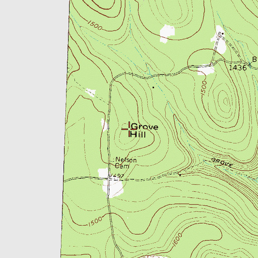 Topographic Map of Grove Hill, PA