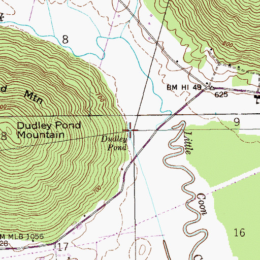 Topographic Map of Dudley Pond, AL