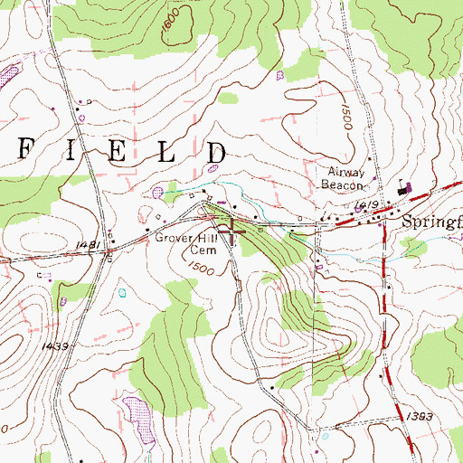 Topographic Map of Grover Hill Cemetery, PA