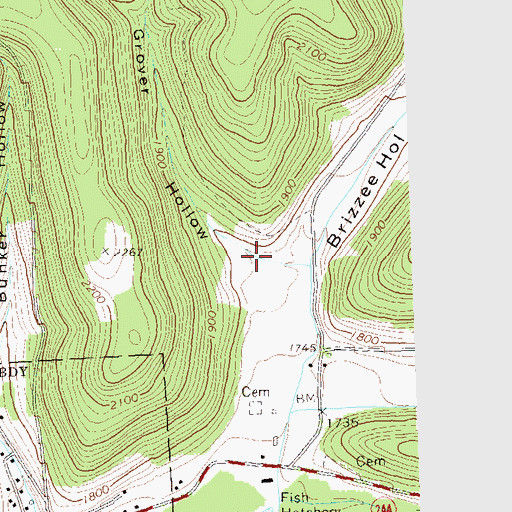 Topographic Map of Grover Hollow, PA