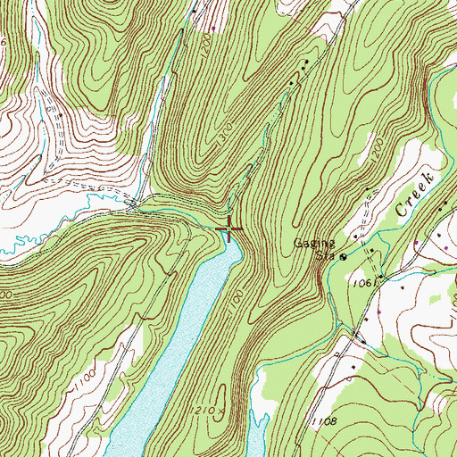 Topographic Map of Growden Run, PA