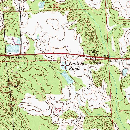 Topographic Map of Dudley Pond, AL
