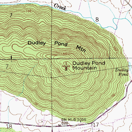 Topographic Map of Dudley Pond Mountain, AL