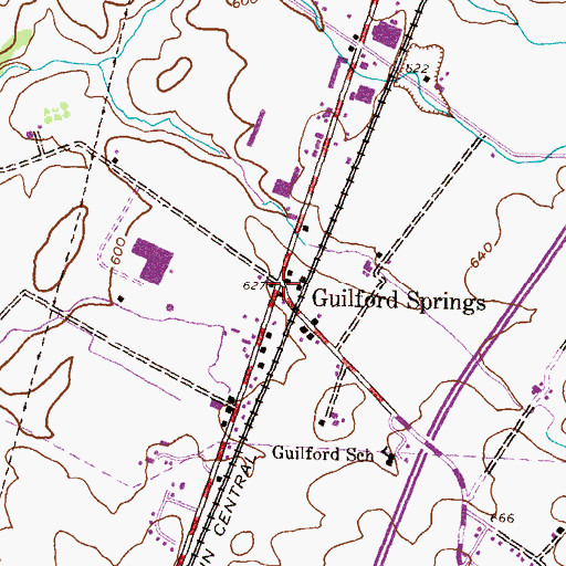 Topographic Map of Guilford Springs, PA