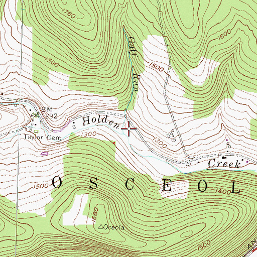 Topographic Map of Gulf Run, PA